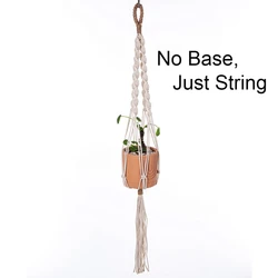 Elegant Boho Macrame Plant Hanger - Indoor Woven Cotton Rope Planter Holder (S12)