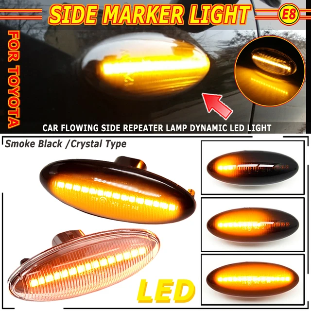 2pcs LED Side Marker Turn Signal Lights - Replacement For Toyota Corolla, Camry, Yaris, RAV4 (2006-2011)