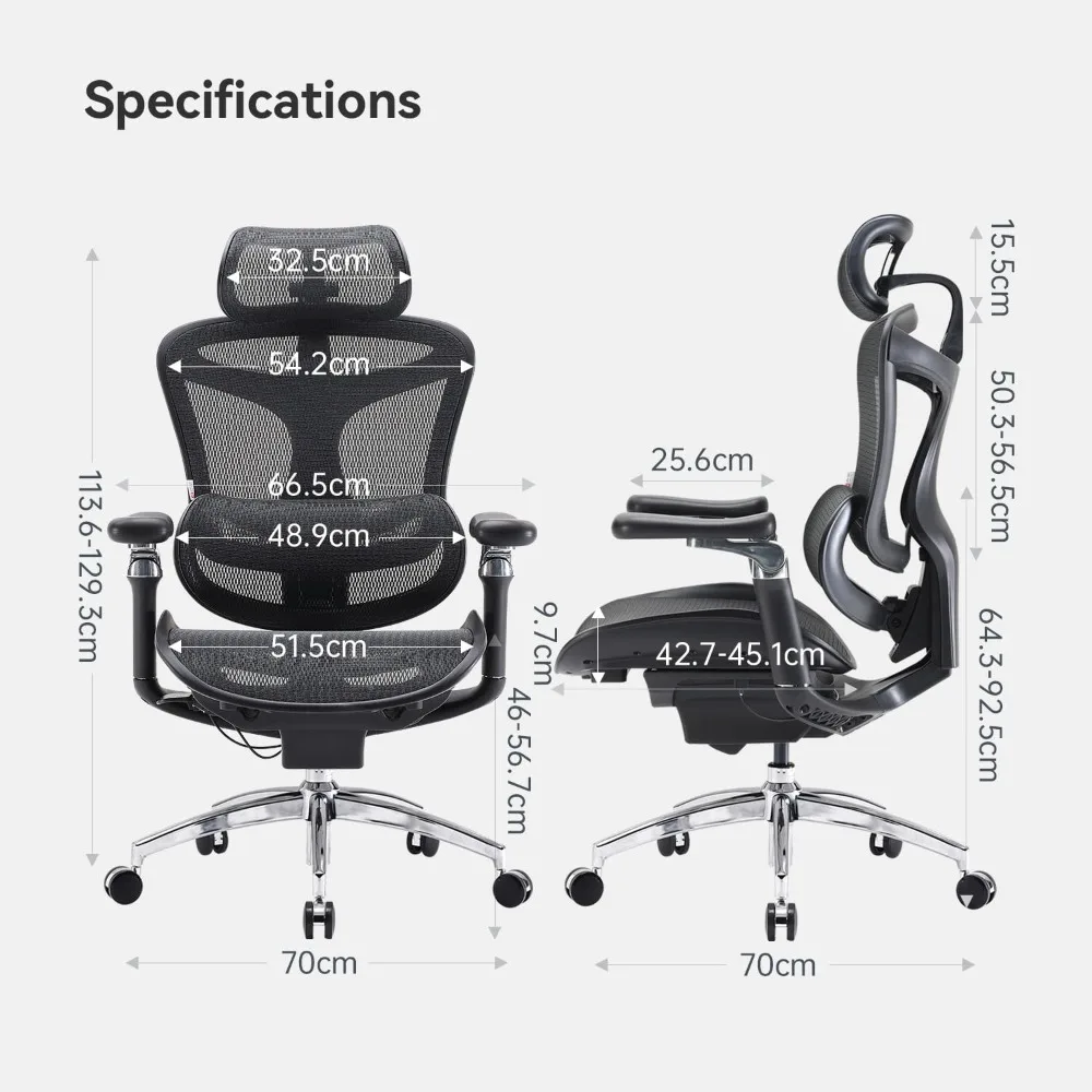 Doro C300 Pro Ergonomic Office Chair with Ultra-Soft 6D Armrests, Dynamic Lumbar Support, Seat Depth Adjustment and Adjustable 2
