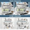 Over The Sink Dish Drainer Drying Rack,3 Tier Adjustable Length (25.5'' to 37.4'') Full Stainless Steel Large Storage Kitchen 4