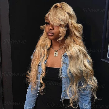 Honey Blonde Body Wave 13x6 HD Transparent Lace Frontal Wig #27 Blonde Colored Human Hair Wigs For Women Pre Plucked Brazilian 1