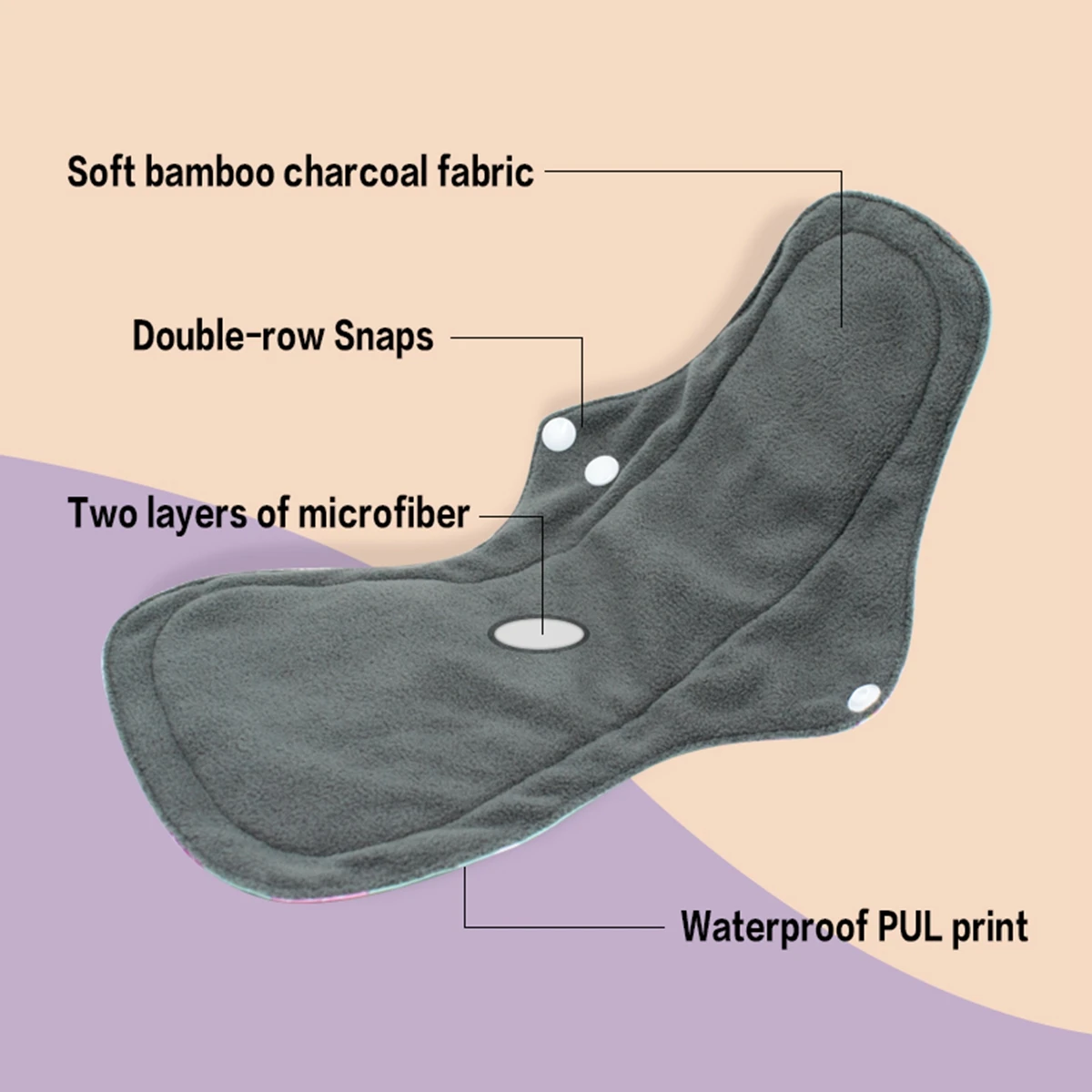 1Pc Reusable Cloth Menstrual Pads for Monthly Women Bamboo Charcoal Washable Sanitary Towels Panty Liners for Period sanitary pads