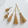 5Pcs Mini Broom Red Rope Straw Brooms Dollhouse Decor Halloween Micro Landscape Decorations Accessories Witch Broom 1