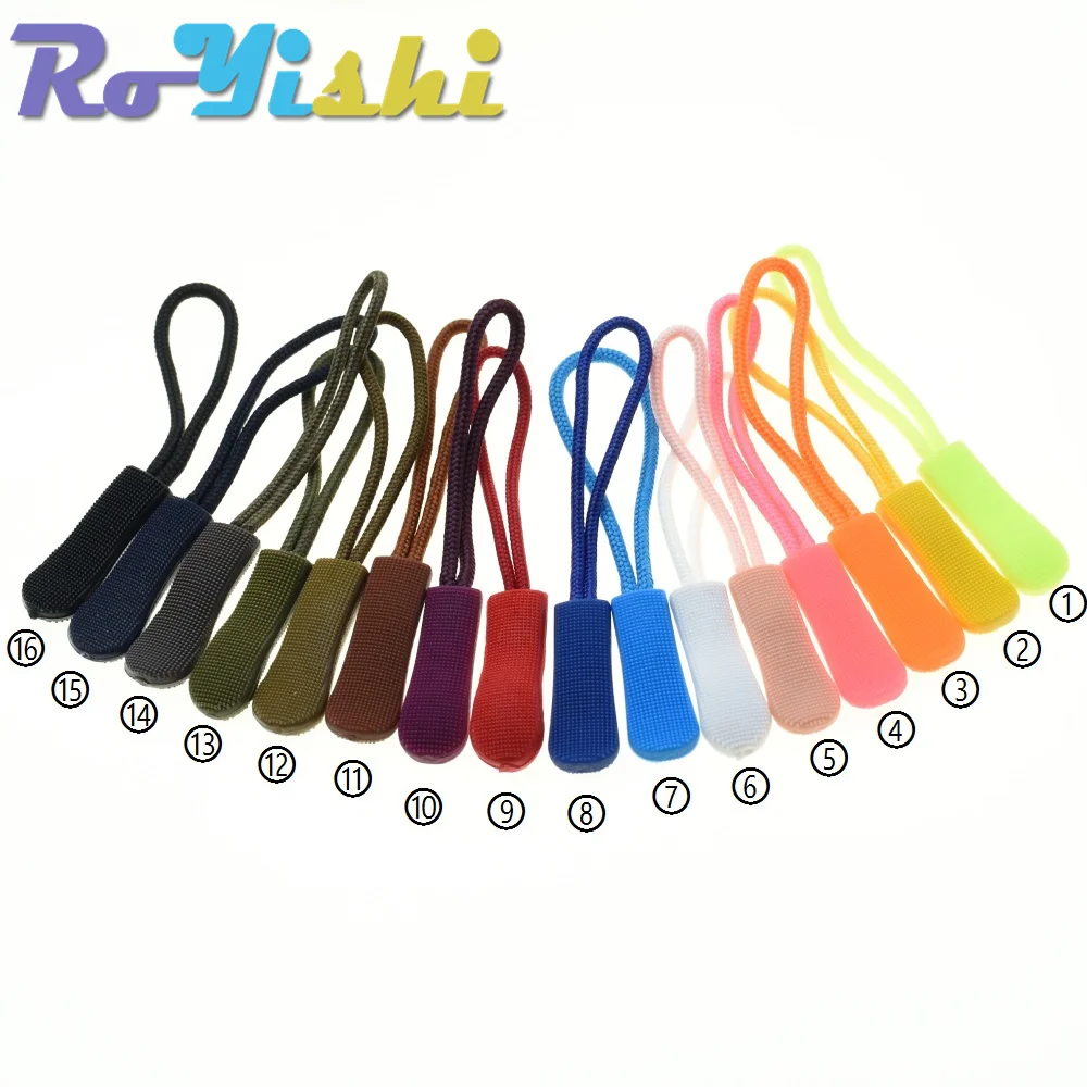 Zipper Pullers Zipper Accessories 10 Pcs/Pack Mix Color Cord Zipper Pull Puller End Strap For Apparel Travel Bag Accessories