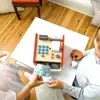 Simulation Market Shopping Cash Register Credit Card Machine Wooden Simulation ATMs Model Children Play House Toys Gift Set 5