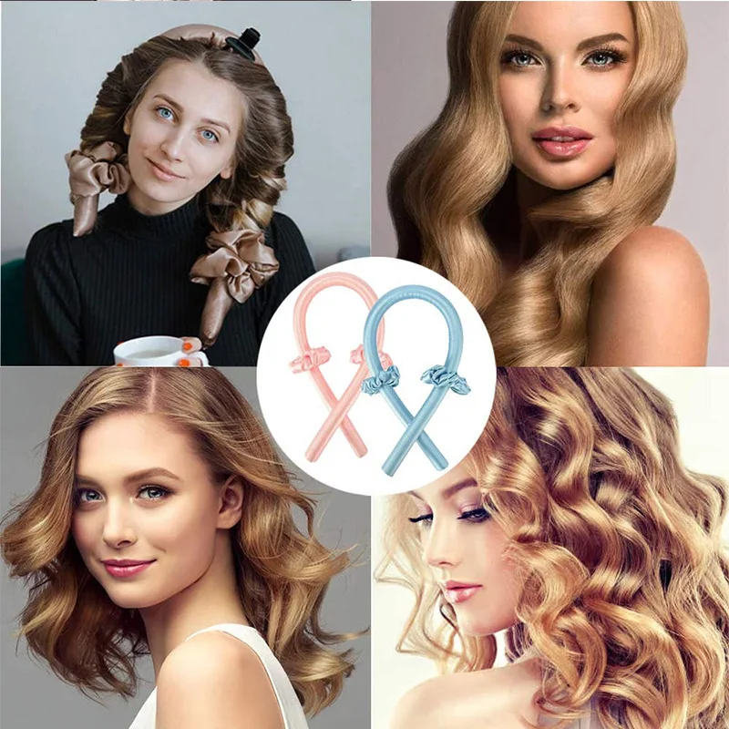 Heatless Curling Rod Headband No Heat Silk Curls Ribbon Hair Rollers Sleeping Soft Lazy Hair Curlers Foam Rod Styling Tools hair styling tool hair curling tools