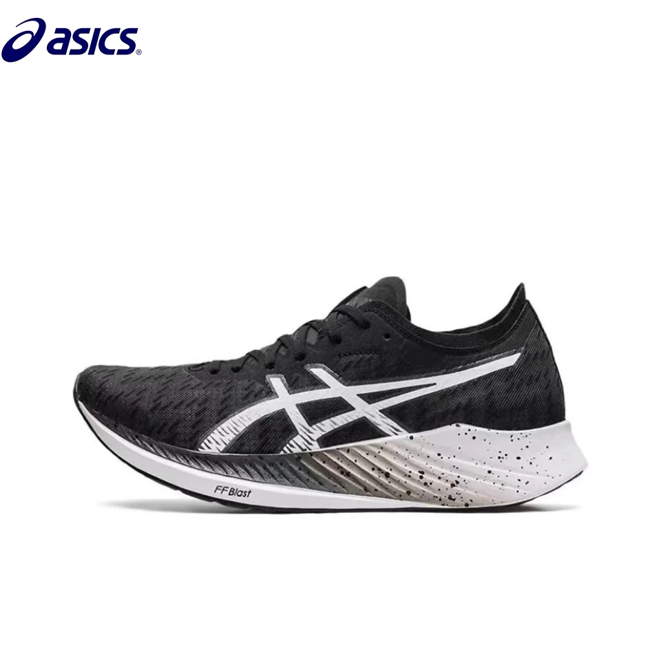 thumbnail image 1 of Zapatillas de running de corte bajo con placa de carbono y tejido de malla Asics Metaracer 1.0 Racing para hombre, color gris y azul, 1 of 5