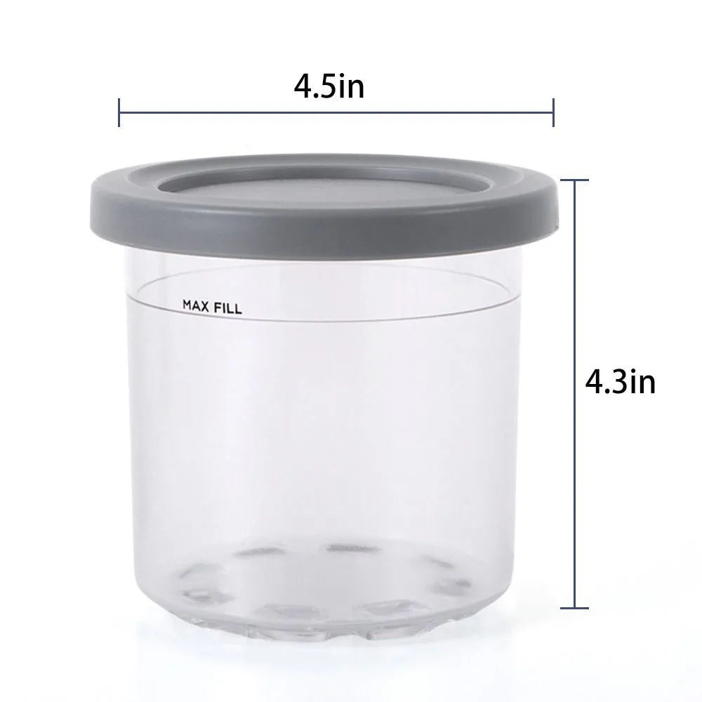 4PCS Ice Cream Pints with Lids for Ninja NC299AMZ & NC300S Series Creami Ice  Cream Makers for Ninja XSKPLID2CD-A - AliExpress