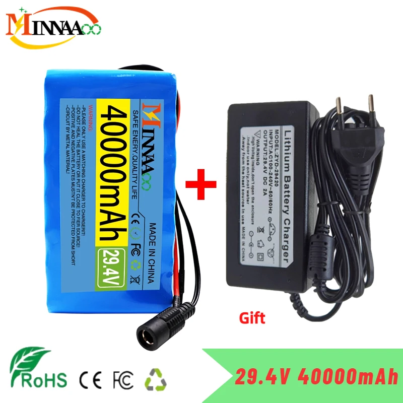 

24V 40Ah 7S3P 18650 Li-ion Battery Pack 29.4V 40000mAh Electric Bicycle Moped /Electric/Lithium Ion Battery Pack+ 2A Charger