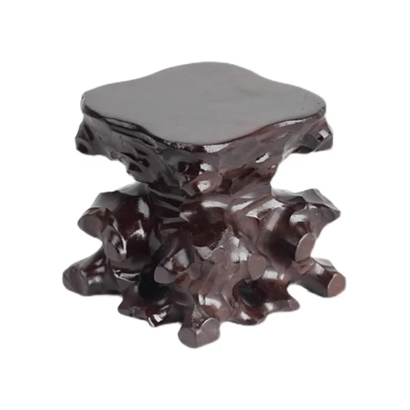 Round Log Carved Vase Base, Tea Pot, Flower Pot Bottom, Buddha Statue, Fish Tank, strange Stone, Solid Wood Decoration