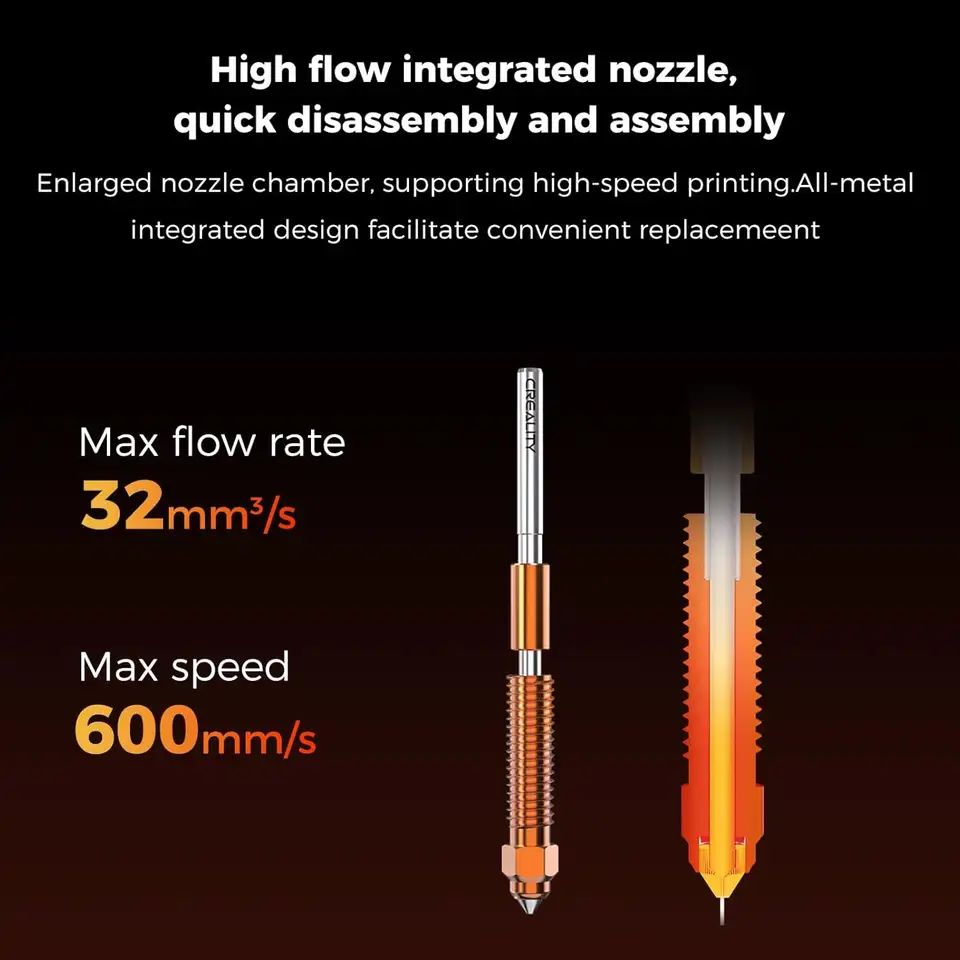 Creality 2025 K1 SE/K1C/K1/K1 Max Hotend Upgrade Ceramic Heating Block Kit Terminal with Buckle 600mm/s High-Speed image 4