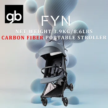 Gb FYN Carbon Fiber Stroller - Ultra-Lightweight 3.9kg/8.6lbs, One-Hand Fold,  Airplane&GT Friendly, with Cargo Basket, Canopy 1