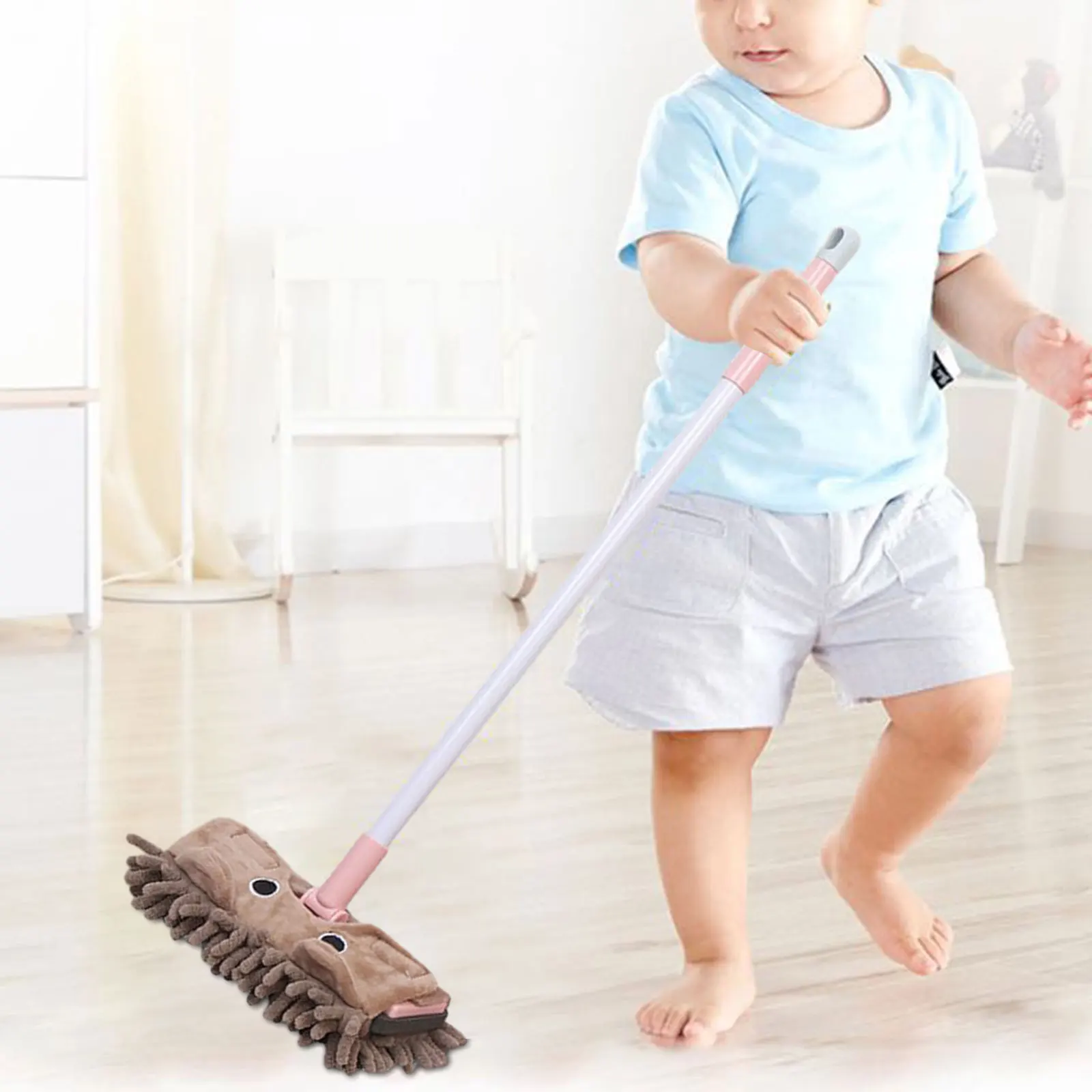 Kids Mini Mop Toy, Role Play Pretend Play, Basic Skills Kids Household Cleaning Toy, Play House Toy for Fine Motor Skills 3