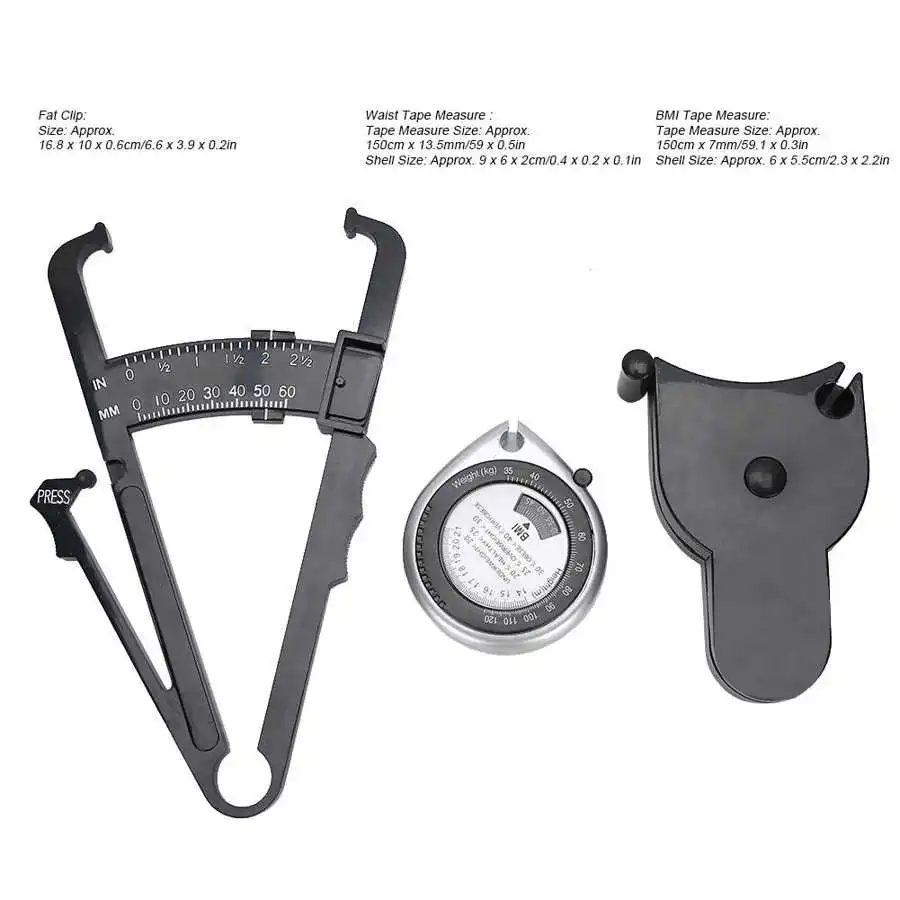 Body Fat Tester Retractable BMI Measuring Tape Weight Loss Caliper +150cm/60inch Body Fat Analyzer Plastic Ruler Health Care body fat caliper body fat measurement tool