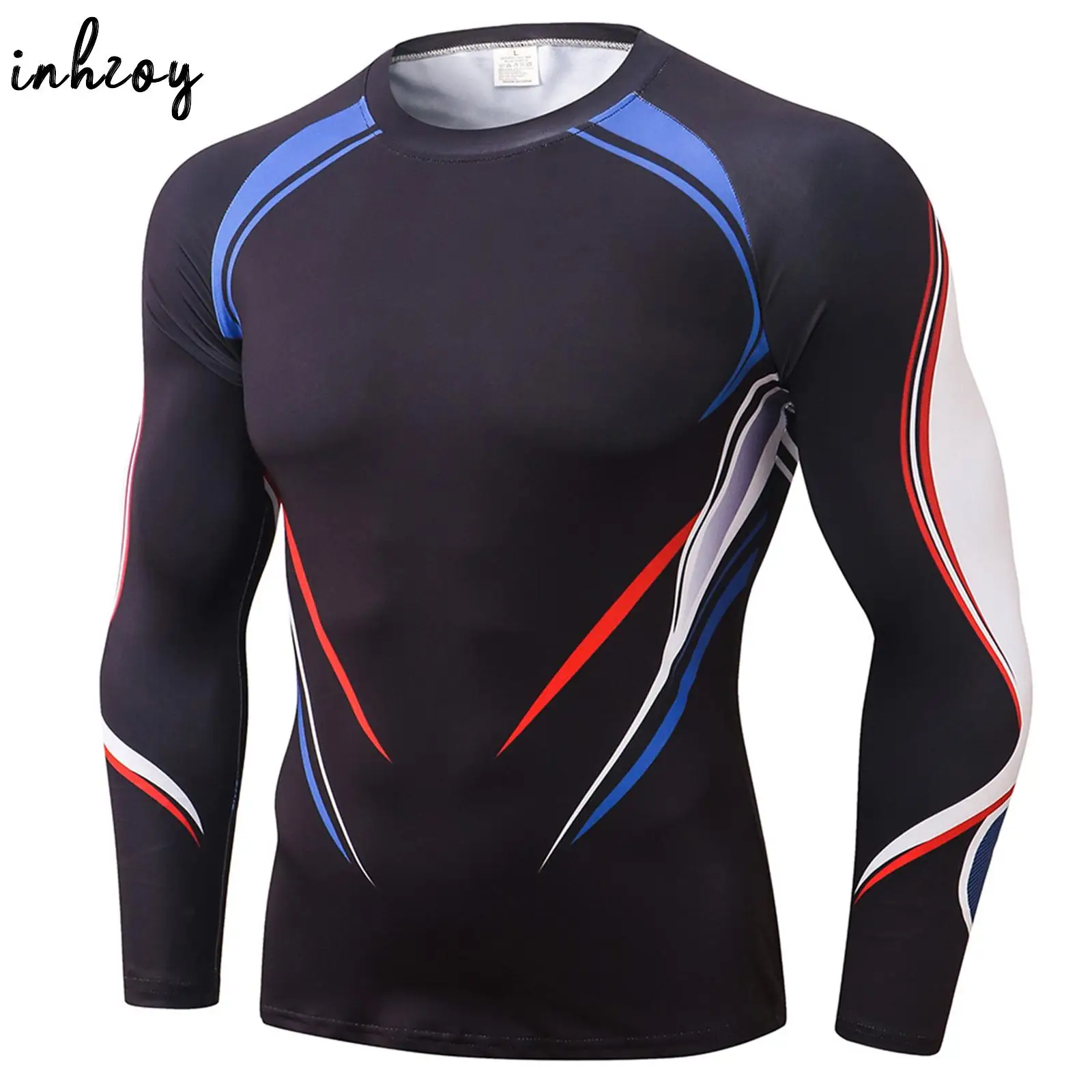 Mens Swimming Shirts Long Sleeve Rash Guard Beachwear UPF 50