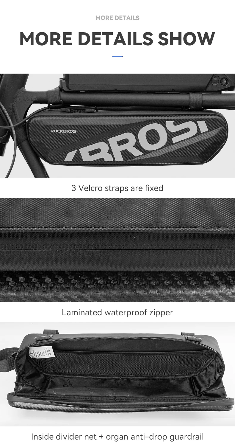 Bike Bag Large Capacity Reflective Cycling Parcel Waterproof Double Zipper Carbo
