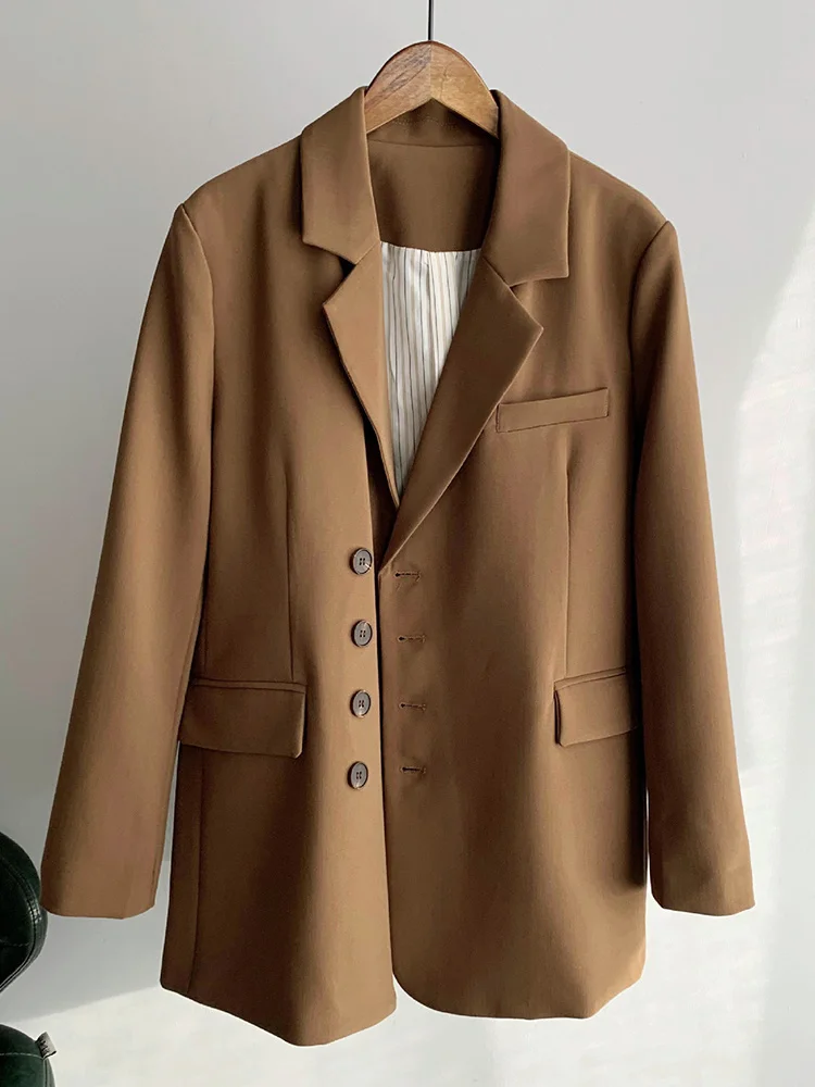 [LANMREM] Irregular Button Blazers For Women Solid Long Sleeve Office Lady Jackets Female Fashion Tops 2024 Spring New 26D4530