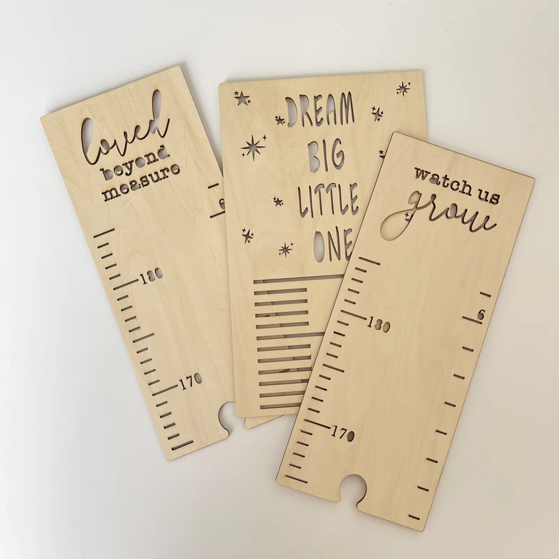 INS Nordic Wooden Kids Height Growth Chart Ruler Baby Height Meter Measurement Wall Stickers Gauge Children Room Wall Decoration