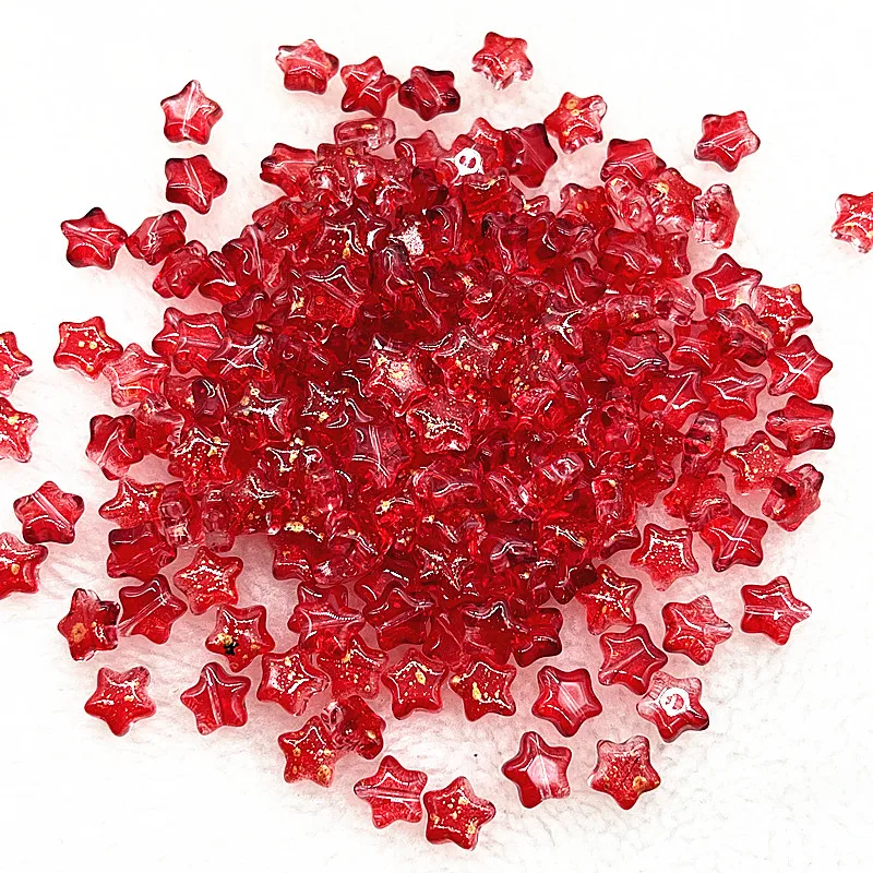 30pcs 8mm Iridescent Star Beads for DIY Jewelry and Crafting