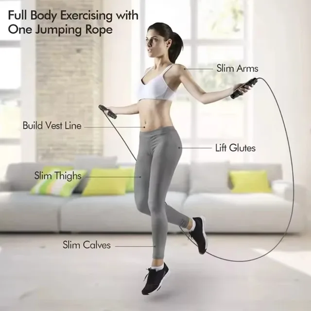 Tangle-Free Adjustable Steel Wire Jump Rope Rapid Speed Skipping Jump Ropes Fitness Workout Sport Equipment for Kids Adults 3