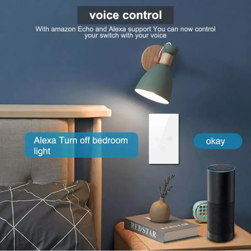 

Умный выключатель с таймером, складной выключатель для потолочного вентилятора с поддержкой Wi-Fi и приложения Tuya, ЕС/США, работает с Alexa Home