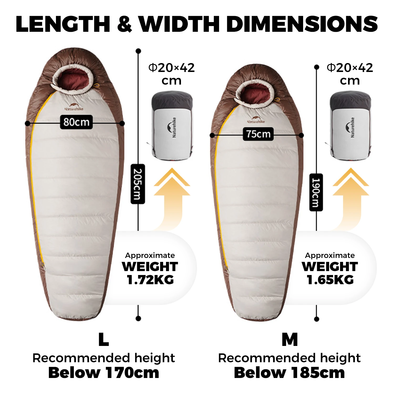 Naturehike Snowbird Duck Down Mummy Sleeping Bag 4 Seasons