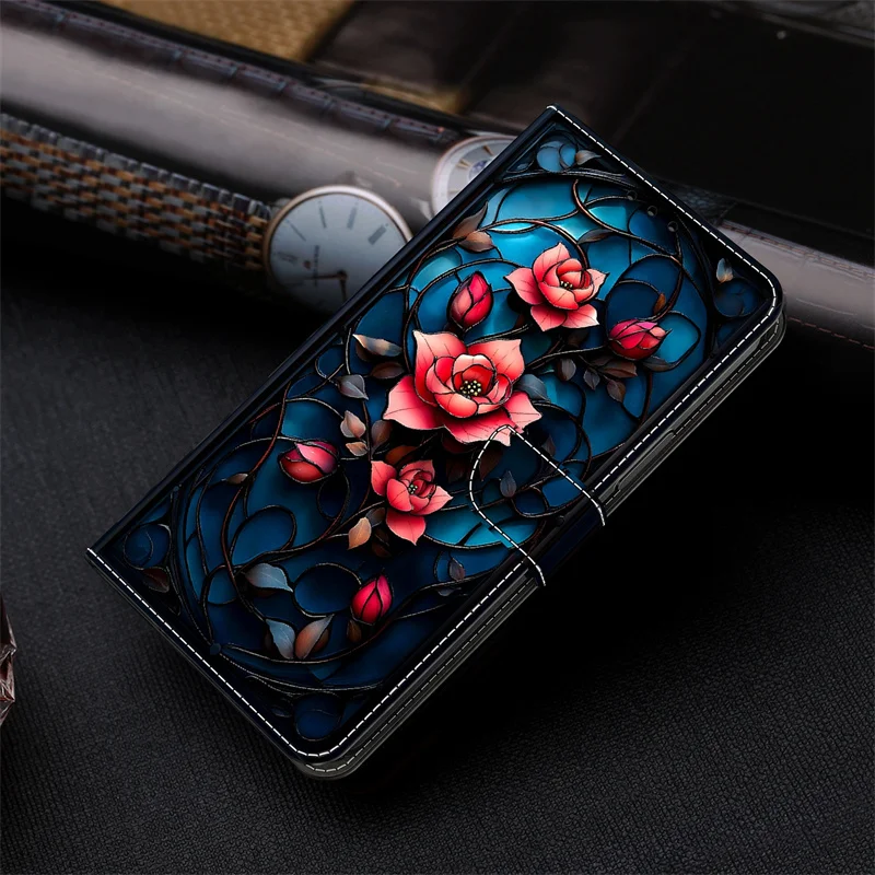 Relief Flower Leather Wallet Phone Case