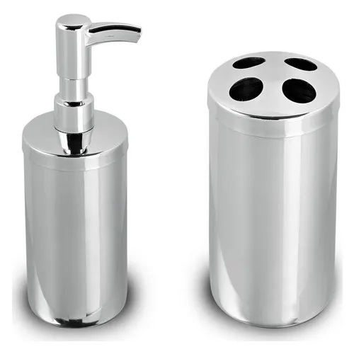 

Archa Chrome Soap Dispenser Tooth Brush Holder Set Top Bathroom Set