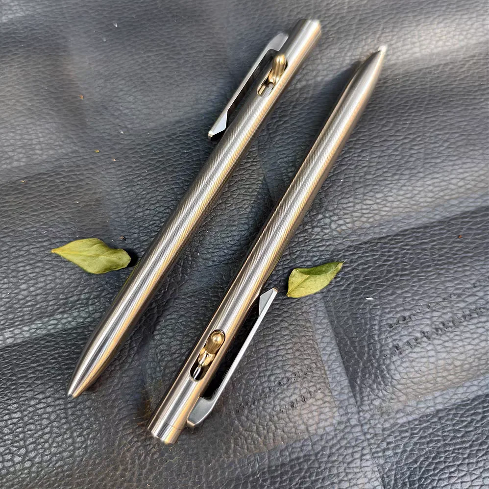 New Mechanism Titanium EDC Pen, Retractable Tactical Gel Ink Pen for Everyday Carry