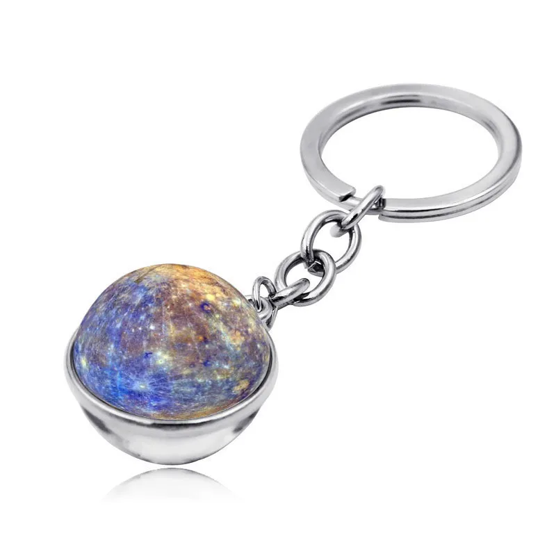 Portachiavi Galaxy Moon Jupiter Earth Saturn Mars Mercury Venus Neptune Double Side Glass Ball Portachiavi Planet Galaxy Portachiavi
