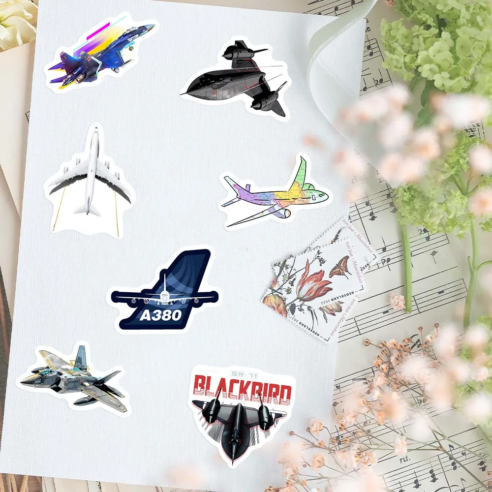 label stickers Airplane Collection Stickers Fighter Aircraft Airliner Cool DIY Gift Decal for Phone Laptop Bottles Scrapbook Waterproof Sticker