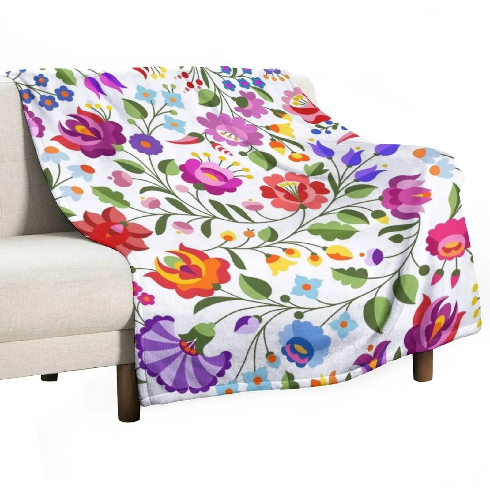 

Flowers from Kalocsa Throw Blanket Thermal Winter beds Travel Thins Blankets