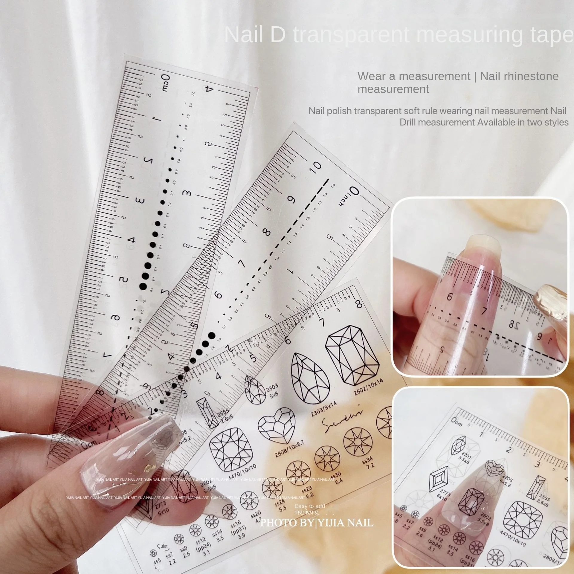 Nail Measure Easy Ultra-thin Soft Pvc Ruler Manual Fake Nails Measuring