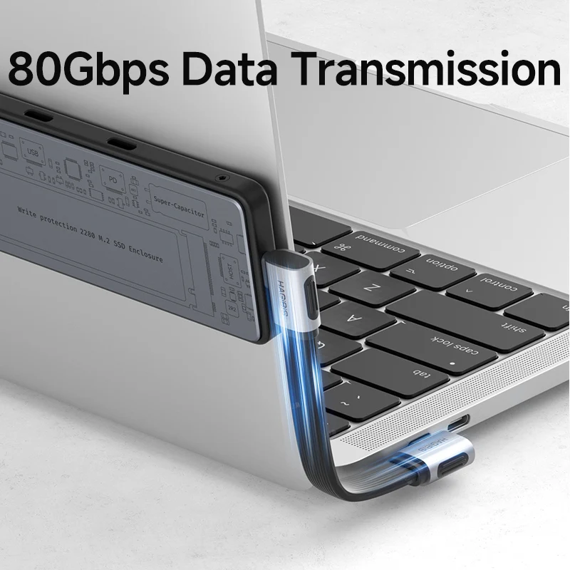 Hagibis USB C to USB C Cable Short 90 Degree Right Angle Type-C Fast Charging Cord L Shape for iPhone 17 Laptop Switch Samsung