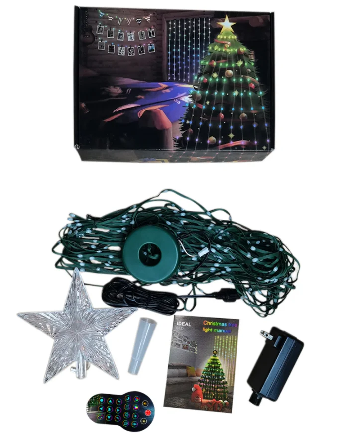 thumbnail image 1 of Guirnalda de luces LED para árbol de Navidad inteligente WS2812B Tuya, control remoto por aplicación, pantalla de fotos DIY para fiestas de bodas al aire libre, 1 of 5