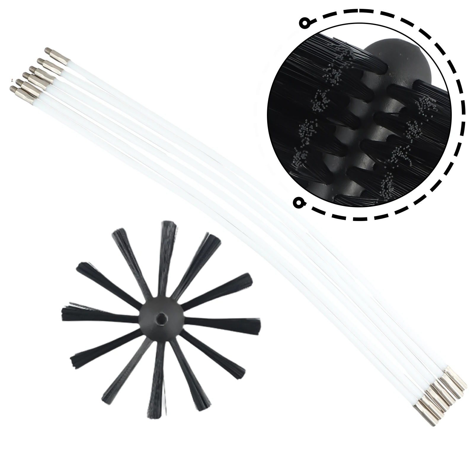 Chimney Pipe Inner Wall Cleaning Brush Bendable Electric Drill Cleaning Brush Adjust Rod Height Chimney Tools Accessori