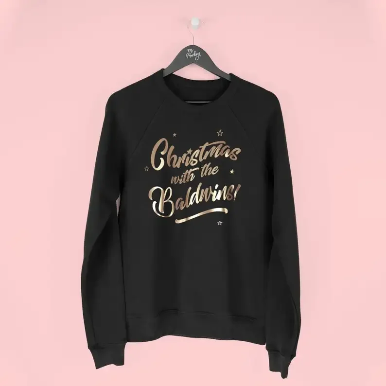 Personalised Family Christmas Custom Xmas Family Name Sweatshirts 100%cotton y2k  Streetwear Unisex harajuku top Drop shipping