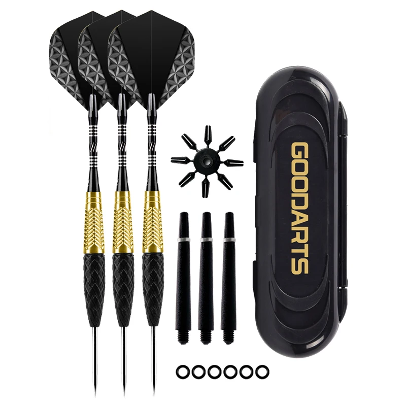Set di freccette professionali con protezione dell'albero in Nylon Extra, punta dell'ago in metallo, canna in ottone inciso di precisione, custodia, 24g  18