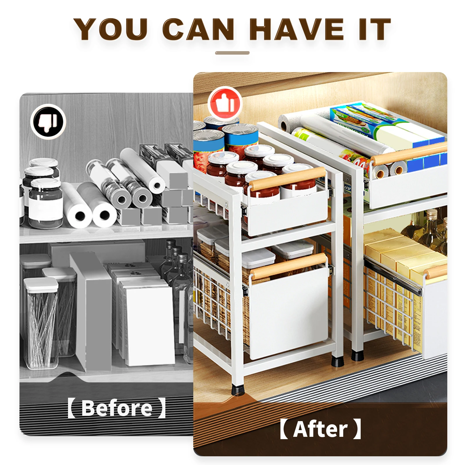 Pull-Out Kitchen Storage Rack 6