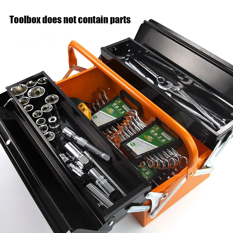 Hardware Toolbox Organizer Stainless Steel Toolbox for Mechanic Metal Mechanical Workshop Tool Box Folding Parts Sealed Box 2