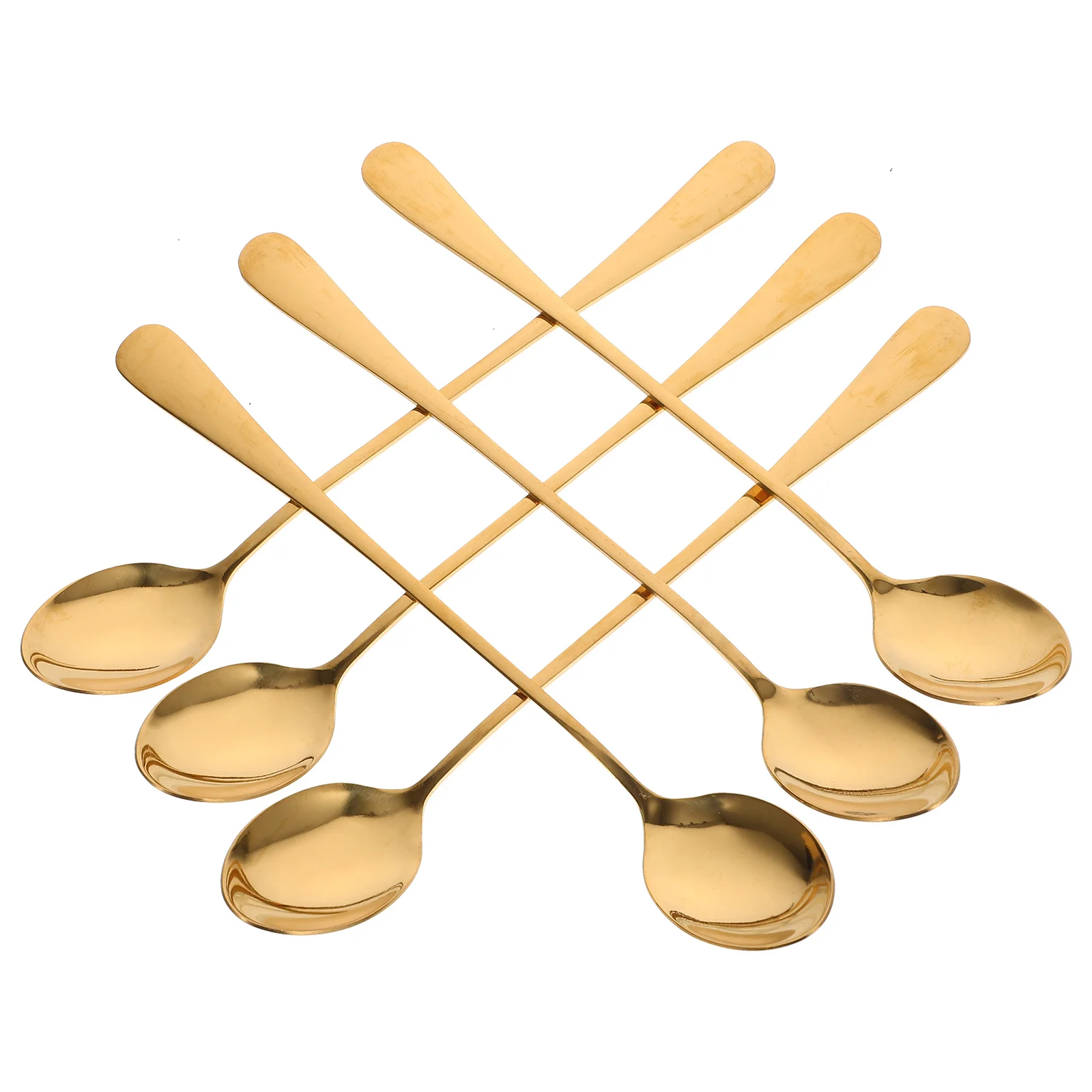 

6 Pcs Spoon Multifunction Coffee Spoons Holder Tea Table Top Decor Small For Dessert Stainless Steel Tablescape