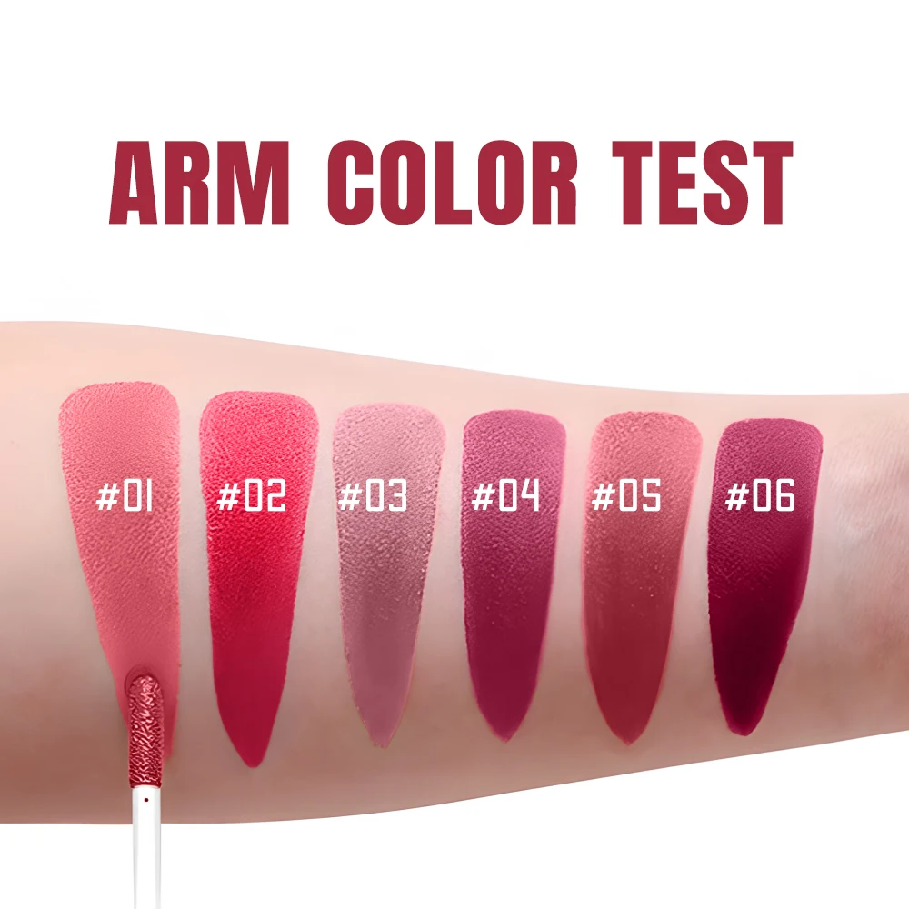 SAM SUGAR Kiss Stick Matte Lip Glaze Mist Surface Non stick Cup Holding Makeup Color Visible Lip Gloss Waterproof Velvet Lipstic 5
