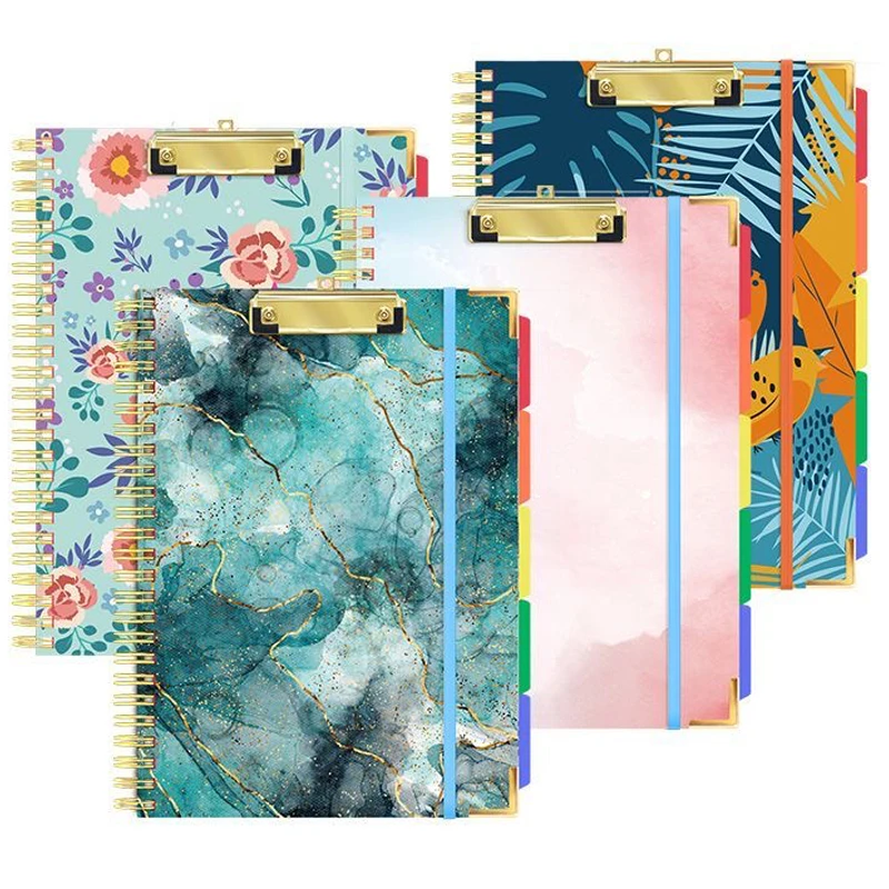 File Folders Kisdo Clipboard Folio Refillable Lined Notepad Letter Size Memo Pad Clip Board Spiral Notebook Paper Folder