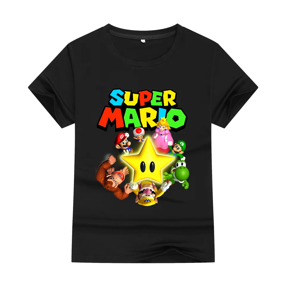 Camiseta de Super Mario Bros para verano, camiseta informal de
