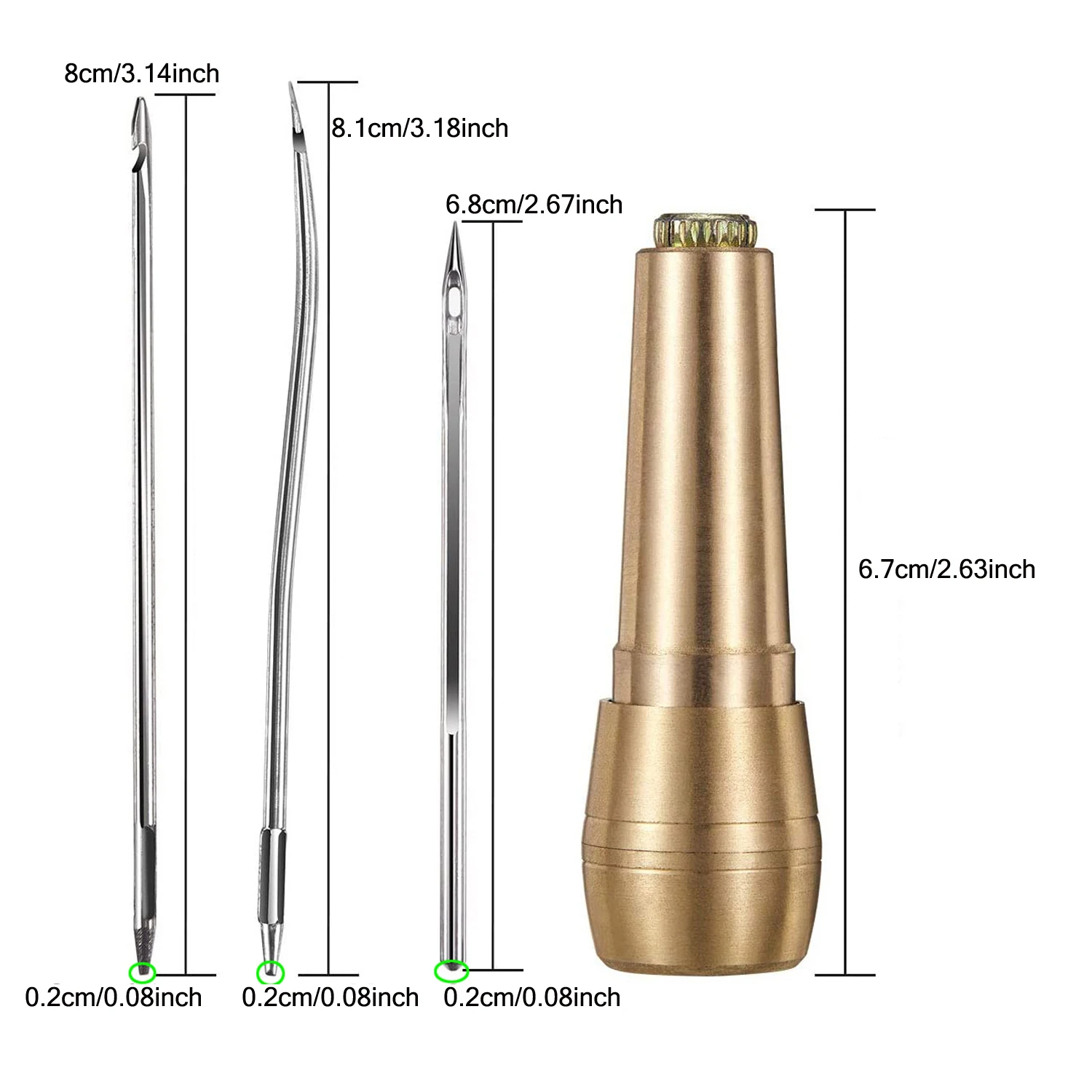Leather Sewing Kit Leather Sewing Kit DIY Leather Sewing Awl Needle with Copper Handle Set Canvas Tent Shoes Repairing Tool Nylon Thread