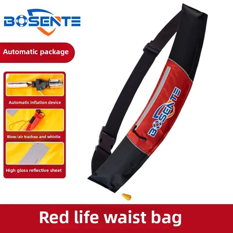 Men Life Jacket Waist Belt Automatic Inflation Adult Large Buoyancy