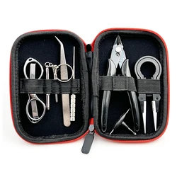 DIY Tool Kit 9 in 1 Coil jig Tweezers Pliers Repair Tool Kits Cig Accessories Coiling Set with Storage Bag