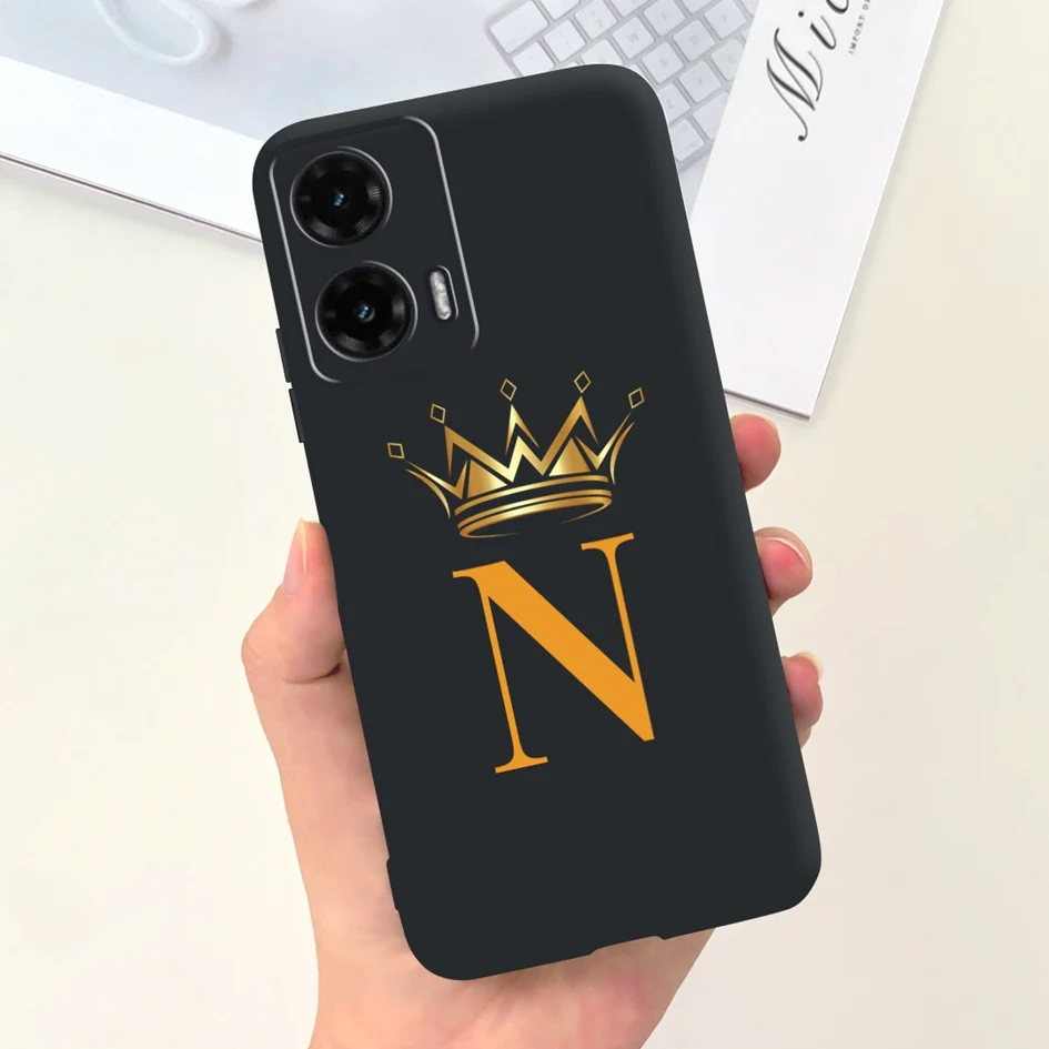 Chic Crown Letters Soft Silicone Back Cover for Moto G35 5G - 2024 Edition