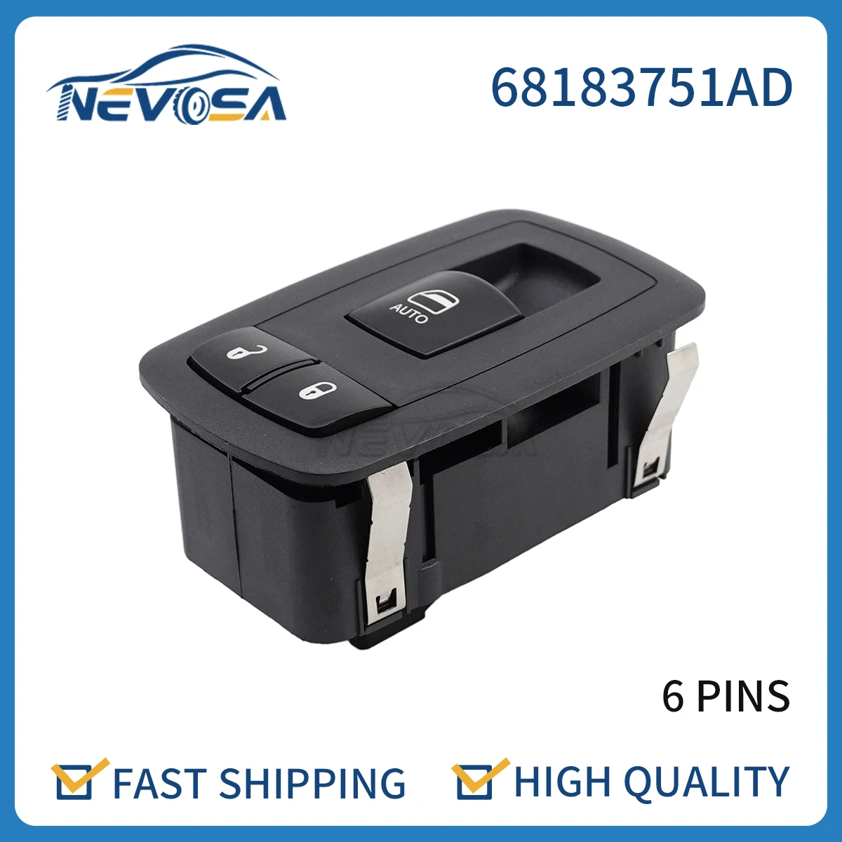 

Nevosa 68183751AD For Dodge Challenger 2015-2022 Front Passenger Right Side Car Master Window Switch Button 68183751AA WST2088