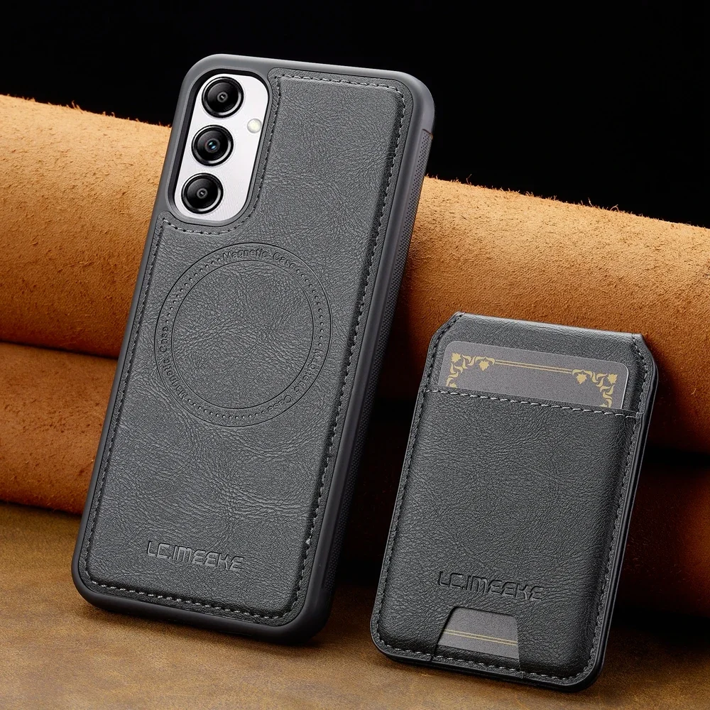 Premium 2-in-1 Leather MagSafe Phone Case with Card Holder & Magnetic Closure